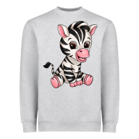 Heather Grey zebra Heavyweight Sweatshirt - texasbilliewilder