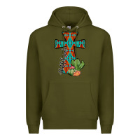 Army Green aztec cactus cross Premium Hoodie - JahusDesignShop