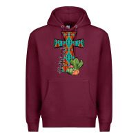 Burgundy aztec cactus cross Premium Hoodie - JahusDesignShop