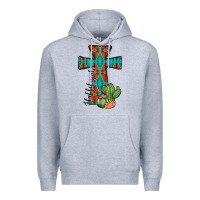 Heather Grey aztec cactus cross Premium Hoodie - JahusDesignShop