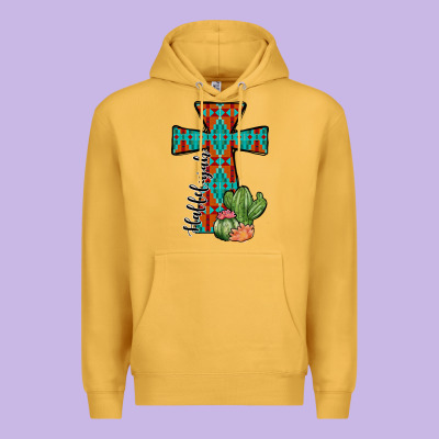 Aztec Cactus Cross Premium Hoodie Designed By Jahusdesignshop