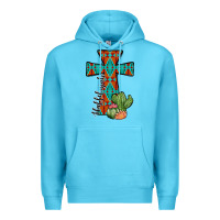 Ocean Blue aztec cactus cross Premium Hoodie - JahusDesignShop