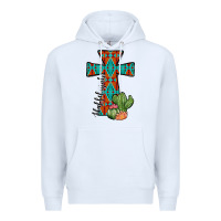 White aztec cactus cross Premium Hoodie - JahusDesignShop