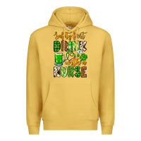 Antique Gold St. Patrick's Safety first drink with a Nurse Premium Hoodie - OliviaCreatesArt