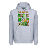 Heather Grey St. Patrick's Safety first drink with a Nurse Premium Hoodie - OliviaCreatesArt