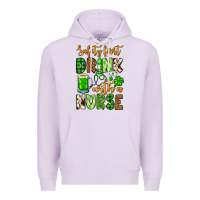 Lilac St. Patrick's Safety first drink with a Nurse Premium Hoodie - OliviaCreatesArt