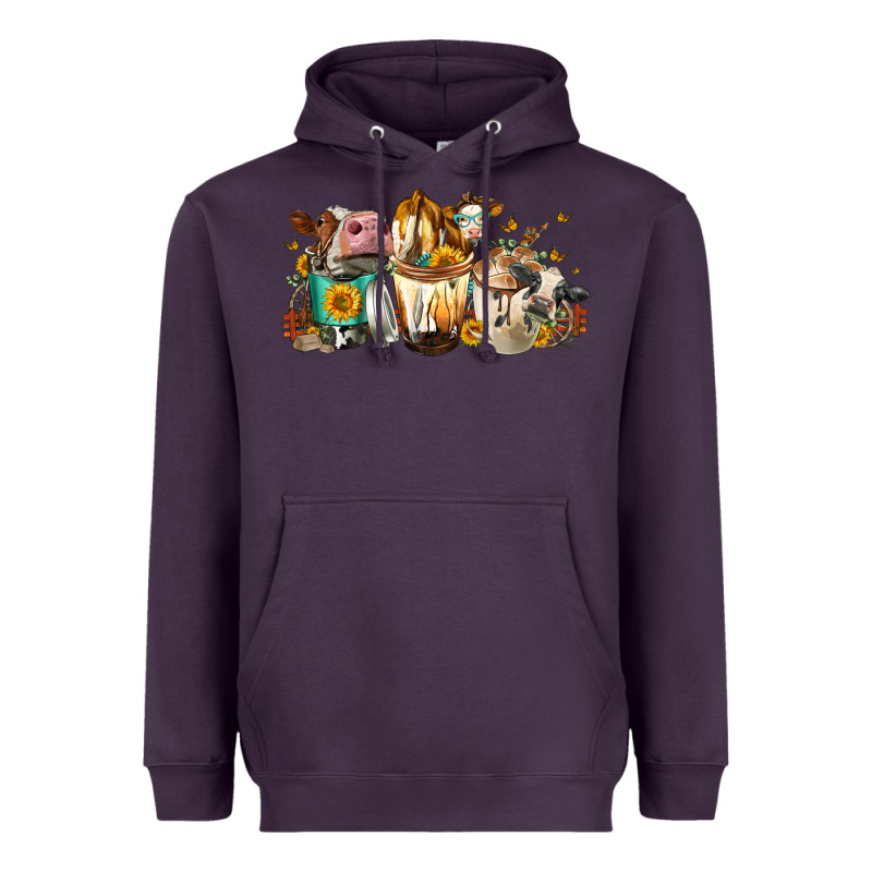 Cows And Coffee Heavyweight Hoodie by FaDigitalArtStudio | Teevron