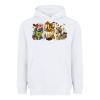 White Cows And Coffee Heavyweight Hoodie - FaDigitalArtStudio