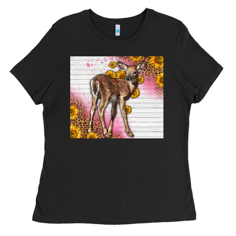 Western Cute Baby Deer Fawn Ladies Tee by LillyAllenDesigns | Teevron