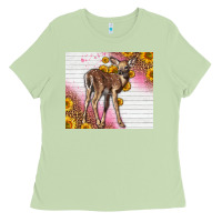 Matcha Western Cute Baby Deer Fawn Ladies Tee - LillyAllenDesigns