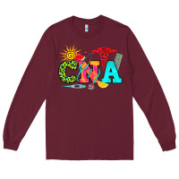 Burgundy cna summer Long Sleeve Tee - RanaPortraitStore