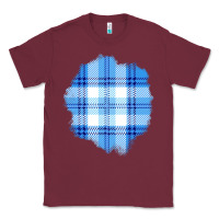 Burgundy Winter Tartan Patch Classic Tee - BundleAndBundleShop