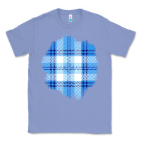 Colony Blue Winter Tartan Patch Classic Tee - BundleAndBundleShop