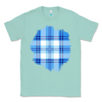 Seafoam Winter Tartan Patch Classic Tee - BundleAndBundleShop