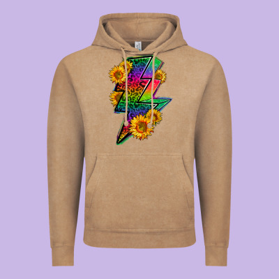 Lgbtq+ Lightnin' Bolt With Sunflower Vintage Hoodie Designed By Bundleandbundleshop