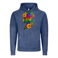 Vintage Denim LGBTQ+ Lightnin' Bolt With Sunflower Vintage Hoodie - BundleAndBundleShop