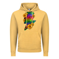 Vintage Mustard LGBTQ+ Lightnin' Bolt With Sunflower Vintage Hoodie - BundleAndBundleShop