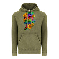 Vintage Olive LGBTQ+ Lightnin' Bolt With Sunflower Vintage Hoodie - BundleAndBundleShop
