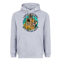 Heather Grey I Hate Everyone But Coffee Helps Heavyweight Hoodie - FaDigitalArtStudio