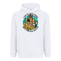 White I Hate Everyone But Coffee Helps Heavyweight Hoodie - FaDigitalArtStudio