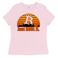 Bubblegum Pink just hodl it new orleans skyline retro sunset Ladies Tee - Jasminsmagicworld