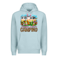 Blue Mist Happy Easter camping Premium Hoodie - OliviaCreatesArt