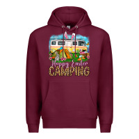 Burgundy Happy Easter camping Premium Hoodie - OliviaCreatesArt