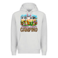 Dove Grey Happy Easter camping Premium Hoodie - OliviaCreatesArt