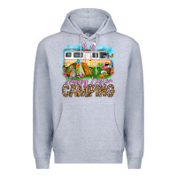 Heather Grey Happy Easter camping Premium Hoodie - OliviaCreatesArt