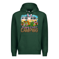 Sports Green Happy Easter camping Premium Hoodie - OliviaCreatesArt