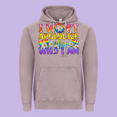 Lgbtq I Won't Apologize For Who I Am Vintage Hoodie Designed By Bundleandbundleshop