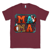 Burgundy Bowling mama leopard frame Mother's Day Classic Tee - LillyAllenDesigns