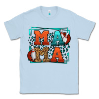 Dusty Blue Bowling mama leopard frame Mother's Day Classic Tee - LillyAllenDesigns