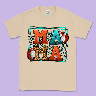 Bowling Mama Leopard Frame Mother's Day Classic Tee Designed By Lillyallendesigns