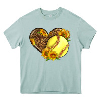 Arona Softball Heart With Sunflowers Heavy Core Tee - LillyAllenDesigns