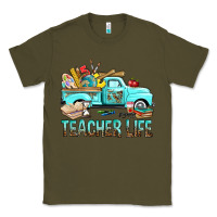 Army Green Teacher Life With Truck Classic Tee - BundleAndBundleShop
