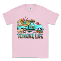 Bubblegum Pink Teacher Life With Truck Classic Tee - BundleAndBundleShop