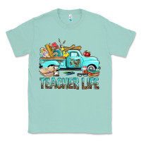 Seafoam Teacher Life With Truck Classic Tee - BundleAndBundleShop