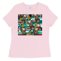 Bubblegum Pink western horseshoe sunflower brown cow Ladies Tee - BarkalooDesign