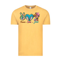 Vintage Mustard Peace Love Easter Jesus Vintage Tee - BundleAndBundleShop