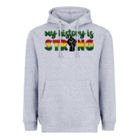 Heather Grey My history is strong Heavyweight Hoodie - FaDigitalArtStudio