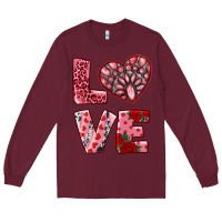 Burgundy love  with pink gemstone Long Sleeve Tee - RanaPortraitStore