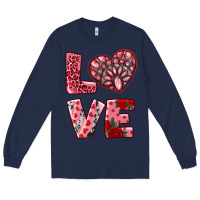 Navy love  with pink gemstone Long Sleeve Tee - RanaPortraitStore