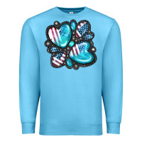 Ocean Blue American gemstone Premium Sweatshirt - FaDigitalArtStudio