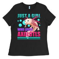 Black just a girl who loves axolotls Ladies Tee - Jasminsmagicworld