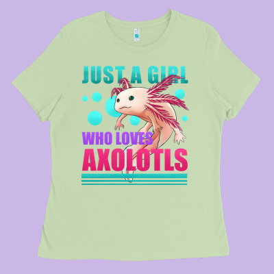 Just A Girl Who Loves Axolotls Ladies Tee Designed By Jasminsmagicworld