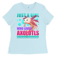 Baby Blue just a girl who loves axolotls Ladies Tee - Jasminsmagicworld