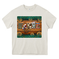 Cream western nurse glitter leopard sunflowers Heavy Core Tee - BarkalooDesign