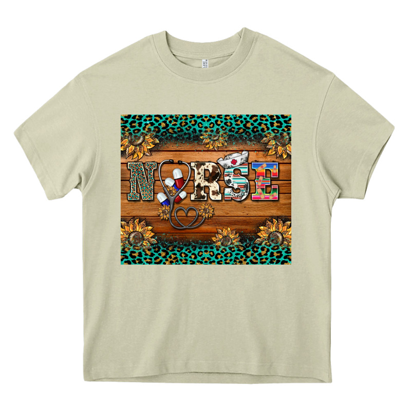 Western Nurse Glitter Leopard Sunflowers Heavy Core Tee by BarkalooDesign | Teevron