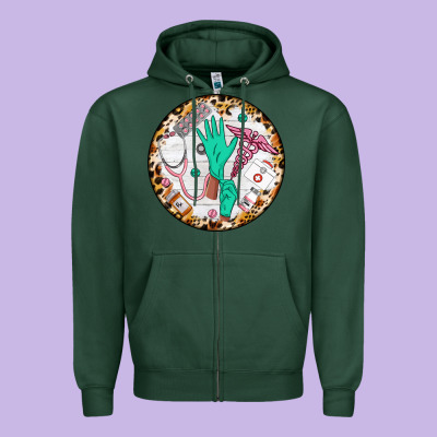 Nurse Coaster Zipper Hoodie Designed By Cowgirlartshop